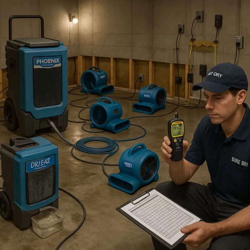 Structural Drying and Dehumidification process in Merrimac, MA